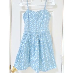 Blue Birds Cotton Jeans Dress XS